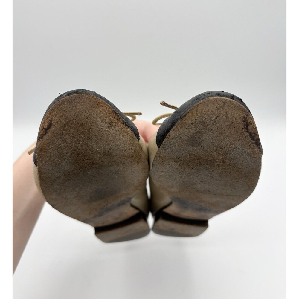 Chanel Ballet Flats Nude & Black Lambskin w/ CC Cap Toe Bow Detail Sz EU 34.5 - Picture 14 of 16